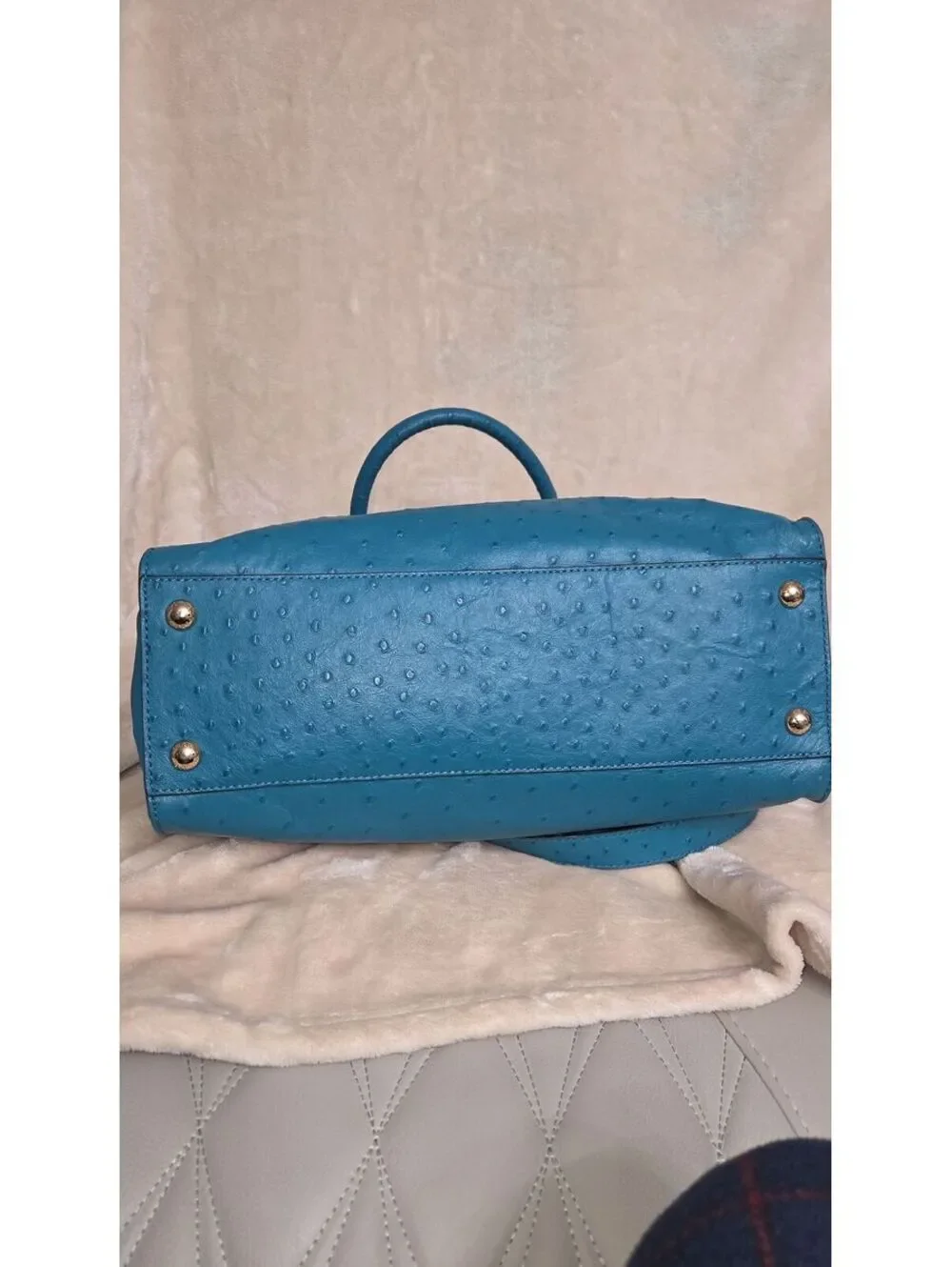 65. Michael Kors Blue/Teal Ostrich Hamilton